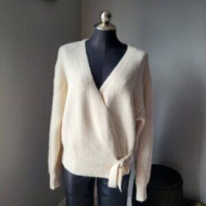 Esqualo Wrap Around Knit Cardigan Sweater Sz Large NWT